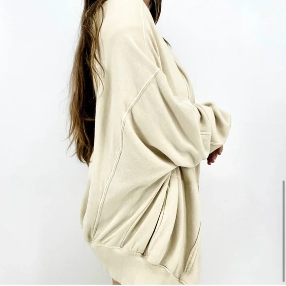Free People L Cream Oversized Jacket - Picture 6 of 9